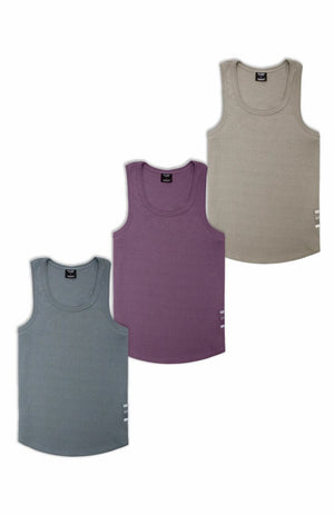NT001 Ribbed Tank 3pk Earthy Luxe